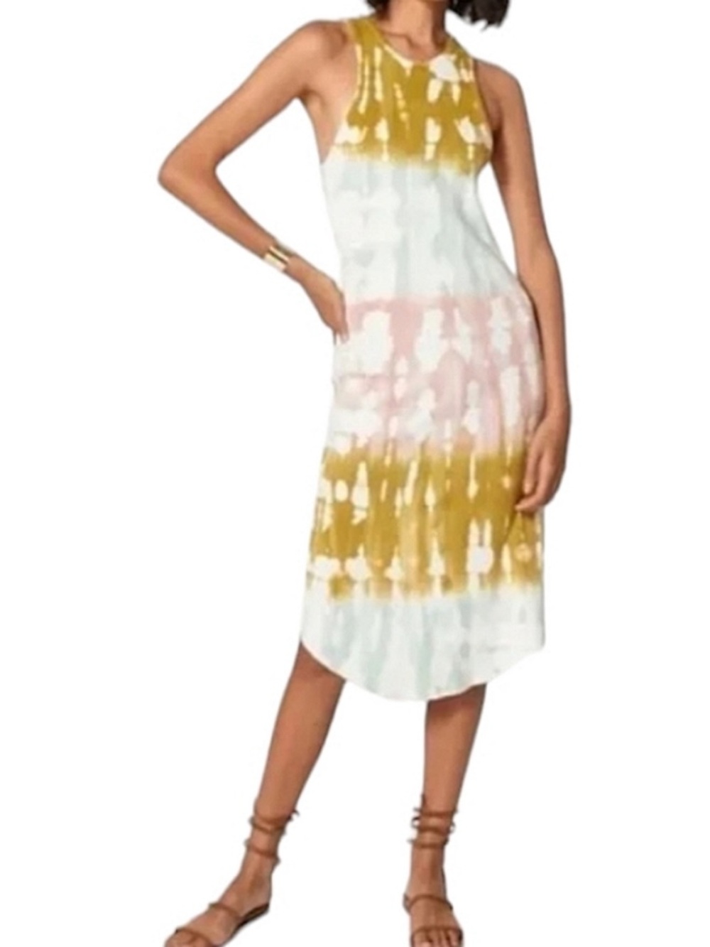 Women’s Young Fabulous & Broke Robbie Tie Dye Ribbed Midi Tank Dress Size S